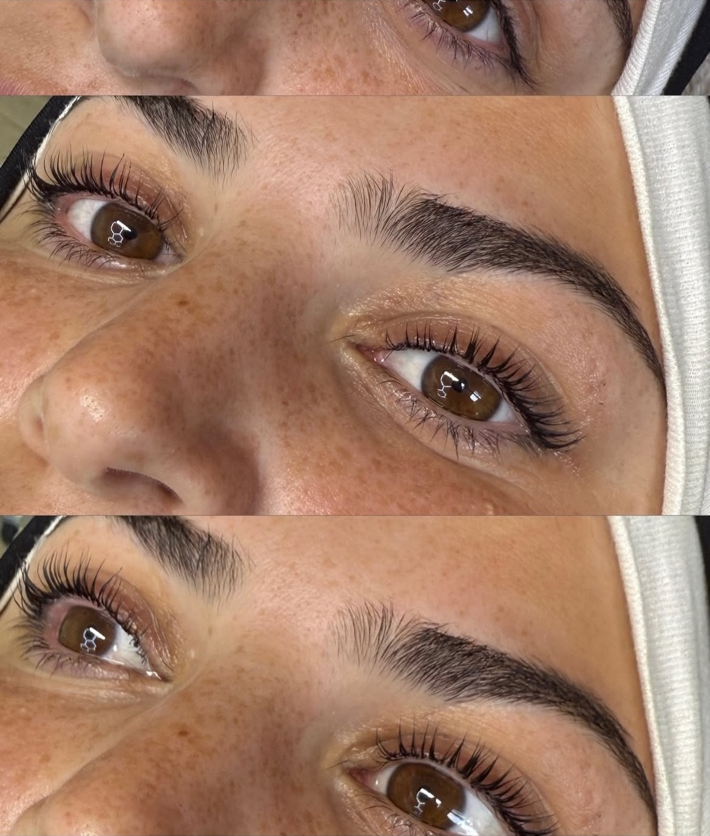 Vipper efter Lash Lift med farve hos Diamond Cut i Hedehusene